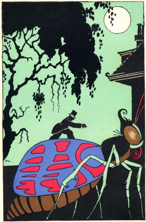 "The Doctor clambered up till he stood where the wings joined the body"