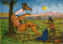 Giraffe with his tailor