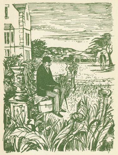 Old Mr. Billiter sat on the low wall and surveyed the
desolate scene . . .