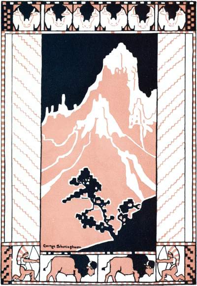 The boy went
to the foot of the mountain.