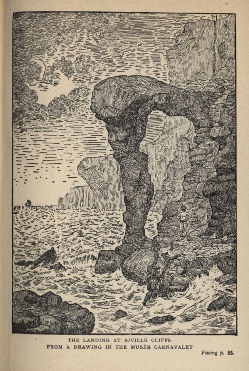 THE LANDING AT BIVILLE CLIFFS FROM A DRAWING IN THE MUS�E CARNAVALET