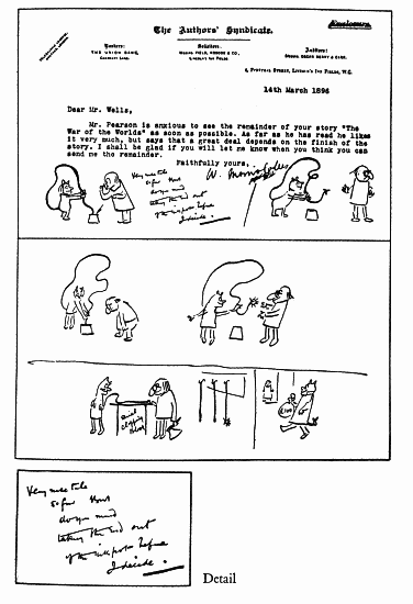 Hand-written note with drawing.