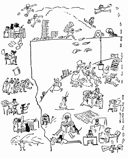 Hand-written note with drawing.